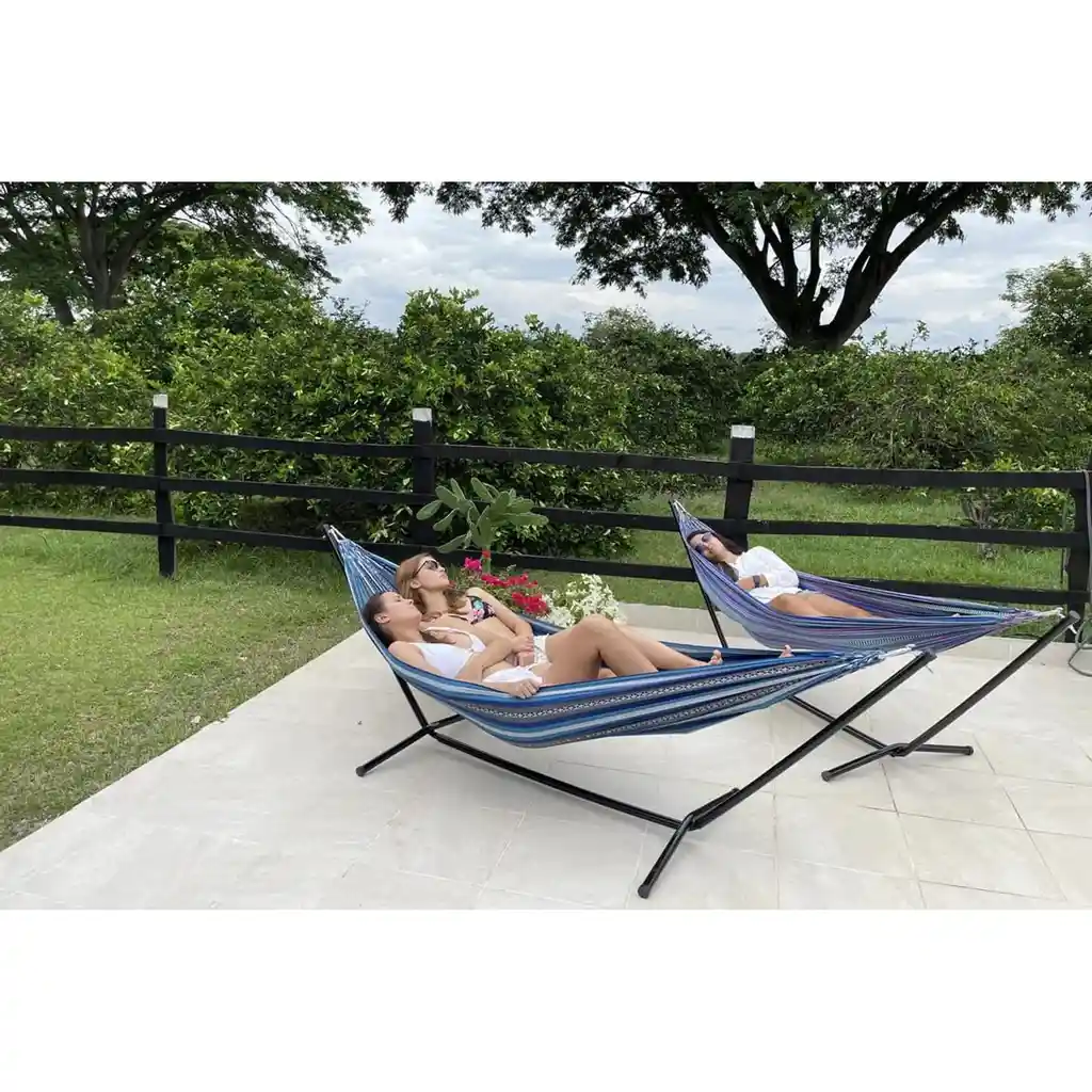 Hamaca Portátil Soporte Desarmable Mas Estuche Colores Varios