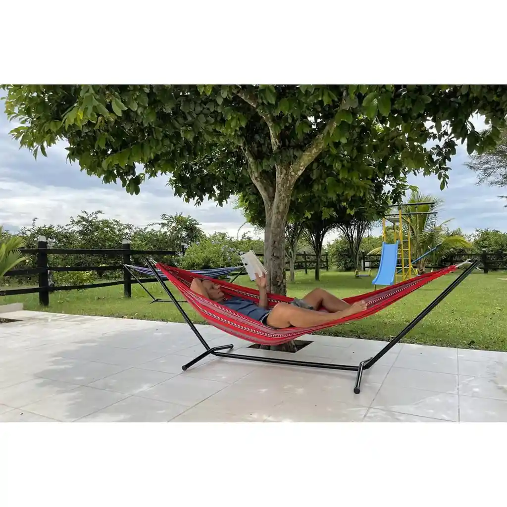 Hamaca Portátil Soporte Desarmable Mas Estuche Colores Varios