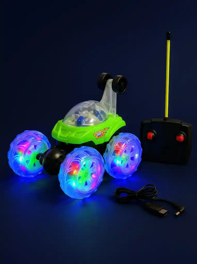 Carro Loco A Control Remoto Tumble King 3d Luces Y Sonidos Giros Acrobáticos
