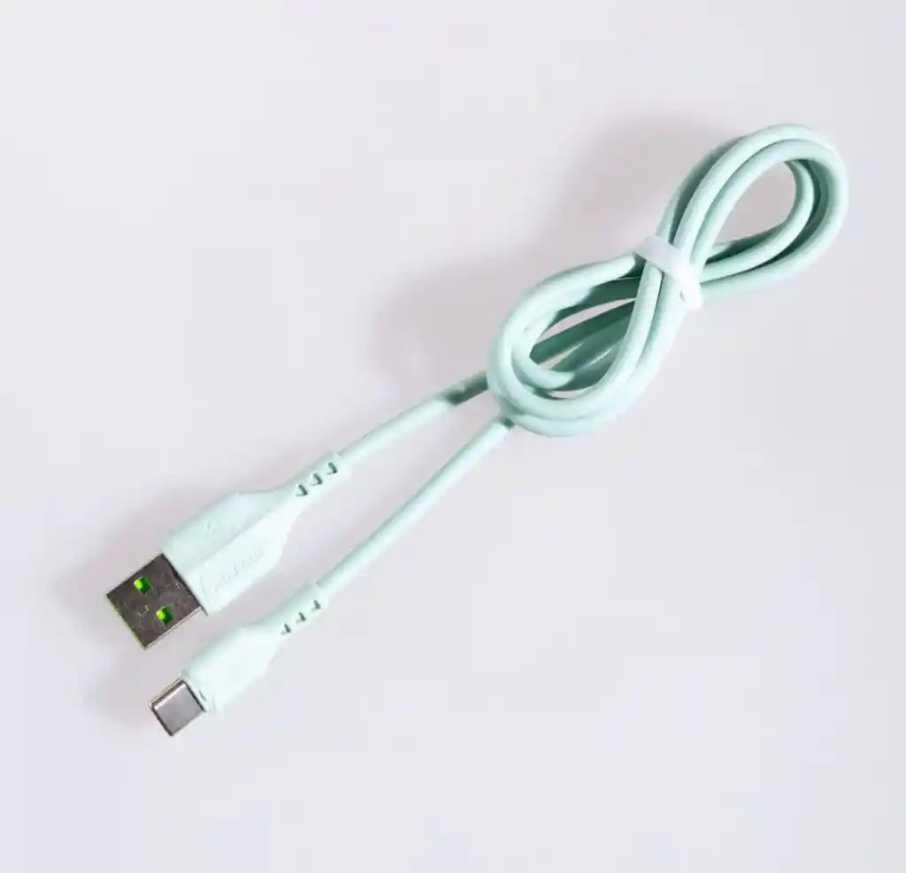 Cable De Carga Tipo Usb A Tipo C Verde Menta
