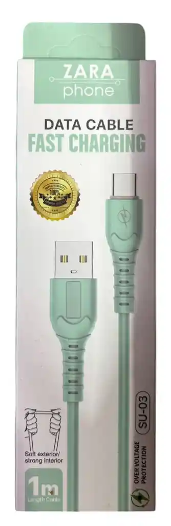 Cable De Carga Tipo Usb A Tipo C Verde Menta