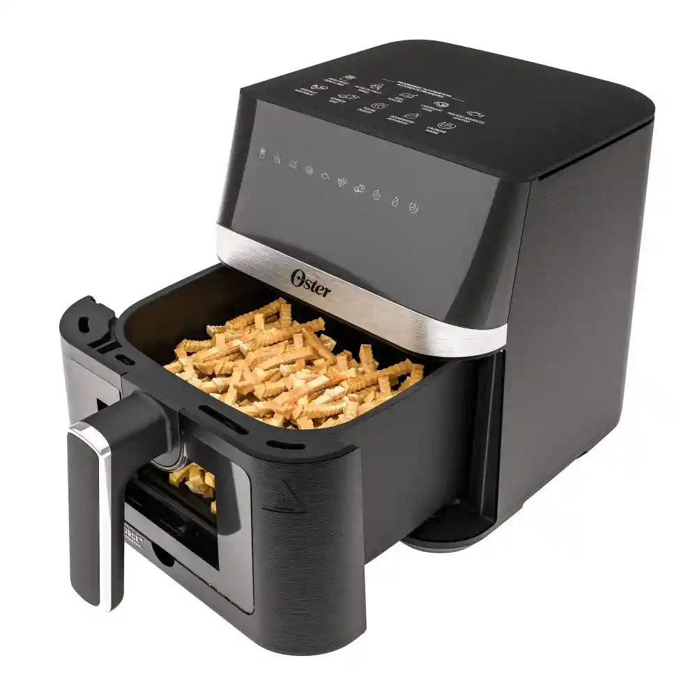 Freidora 4l Digital Oster 4litros Digital Negro Con Plateado