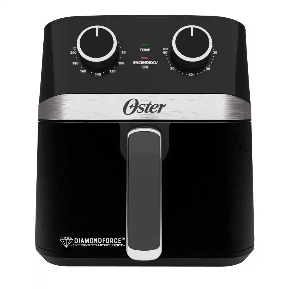 Freidora 4l Manual Oster 4litros Mecánica Negro Con Plateado