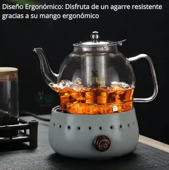 Tetera En Vidrio De 1.2 Litros Con Filtro Infusor Extraíble