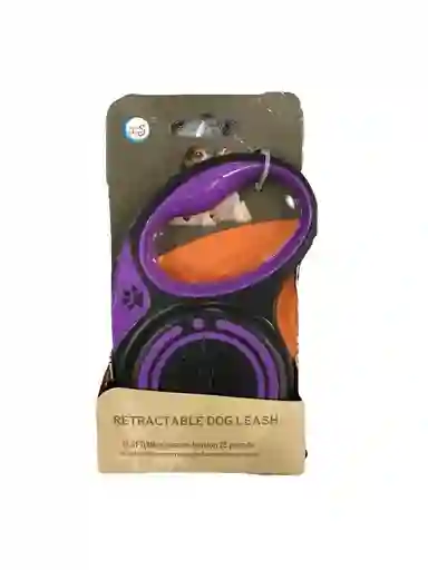 Correa Para Mascota Hembra Retractil Grande 5 Metros Morada