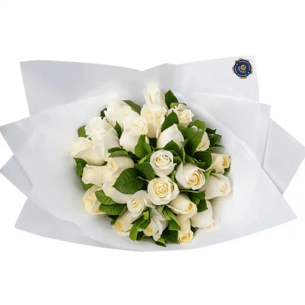 Flores Para Regalar 24 Rosas Blancas