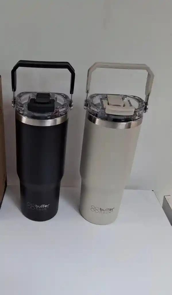 Termo Botella Termica Con Mango Buffer Acero Inoxidable Ivory Cafe Claro