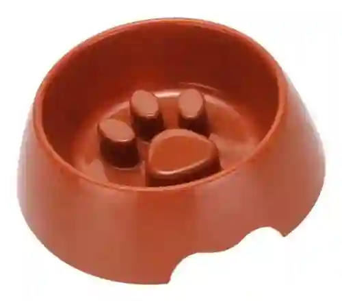 Plato Comedero Cafe Claro Para Mascota Huella Antiestres Ref604071