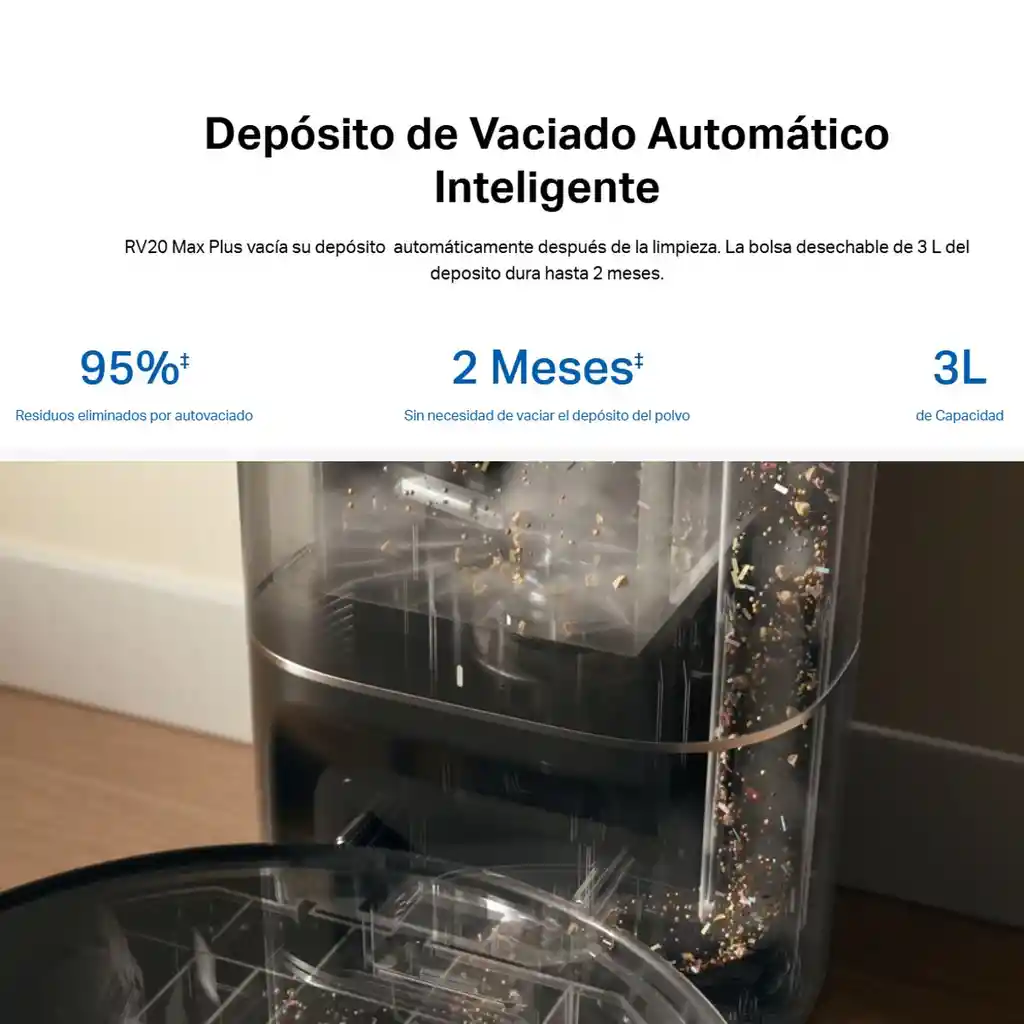 Aspiradora Robot Smart + Estación Tp-link Tapo Rv20 Max Plus