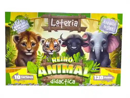 Loteria Didactica Reino Animal 10 Cartones