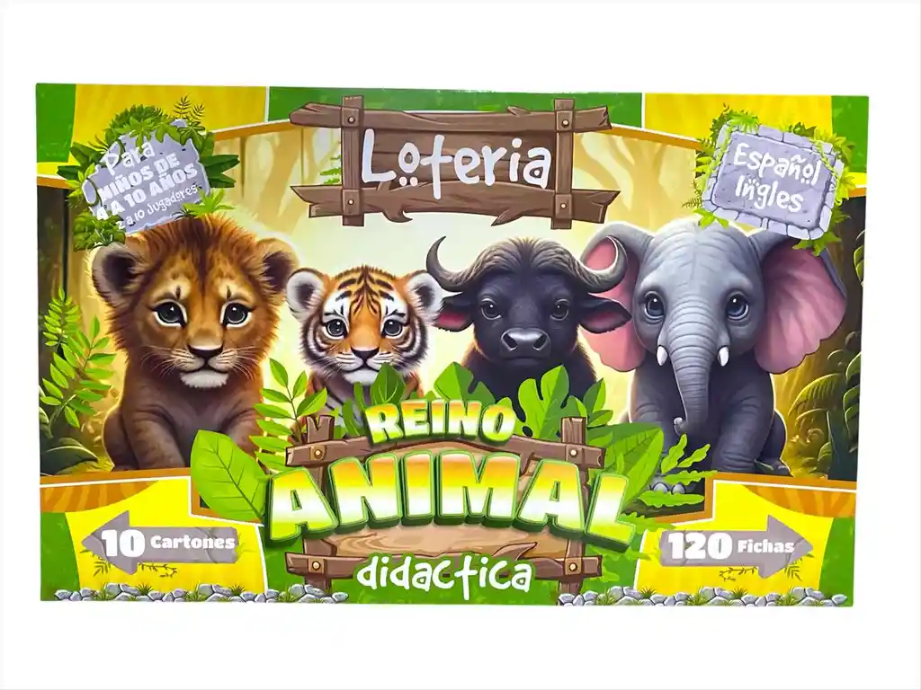 Loteria Didactica Reino Animal 10 Cartones