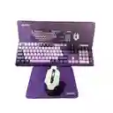 Kit Mouse Y Teclado Inalambrico Jedel Ws737 Lila 2.4ghz