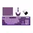Kit Mouse Y Teclado Inalambrico Jedel Ws737 Lila 2.4ghz