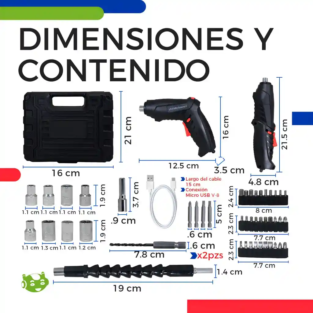 Kit Destornillador Eléctrico 48 Piezas Recargable Inalámbrico Slim Company Mini Atornillador De Precisión, Taladro Para Reparación