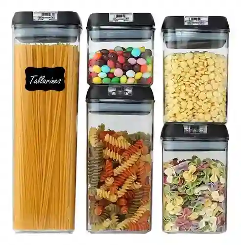 Contenedor Organizador De Cocina Despensa Plástico Set X5