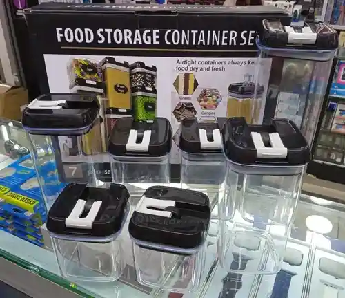 Recipientes Sellables Herméticos Para Alimentos X 7 Color Negro