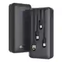 Power Bank 20000 Mah Carga Rápida Bateria Portátil Con 4 Cables Incorporados Pantalla Led