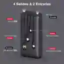 Power Bank 20000 Mah Carga Rápida Bateria Portátil Con 4 Cables Incorporados Pantalla Led