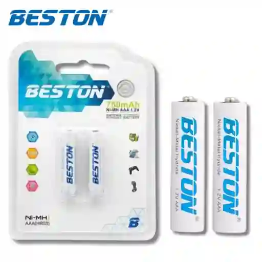 Pilas Bateria Recargable Aaa X2 Und Beston 750 Mah