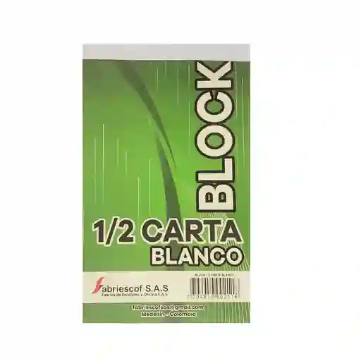 Block Bond 1/2 Carta Blanco