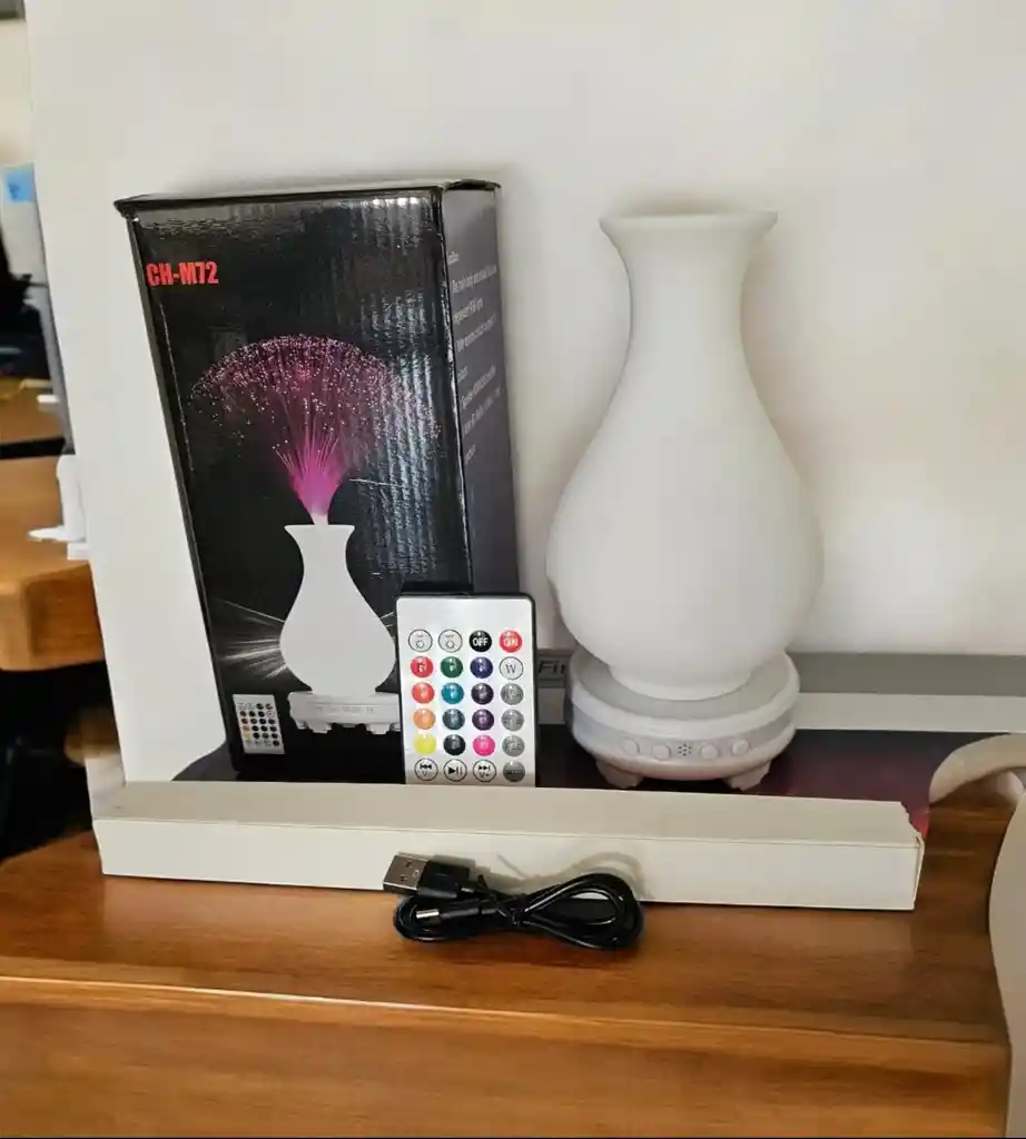Parlante Florero Bluetooth 12 Colores Fibra Optica Y Control Remoto