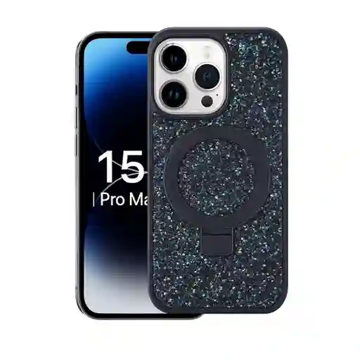 Funda Case Diamante De Lujo Soporte Magsafe Iphone 15 Pro Max