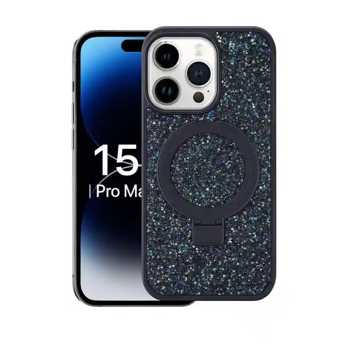 Funda Case Diamante De Lujo Soporte Magsafe Iphone 15 Pro Max