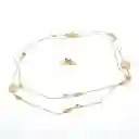 Set Collar + Aretes Hojas Talladas En Acero Inoxidable