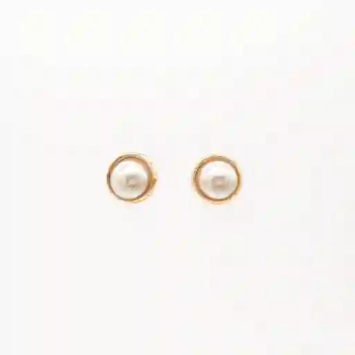 Aretes Topos De Perla En Acero Inoxidable