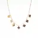 Set Collar Dijes Trébol + Aretes En Acero Inoxidable