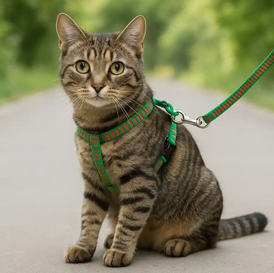 Correa Para Perro/gato De Nailon Con Pechera