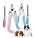 Corta Uñas Con Lima Mediano Para Mascota Color Rosado Con Blanco