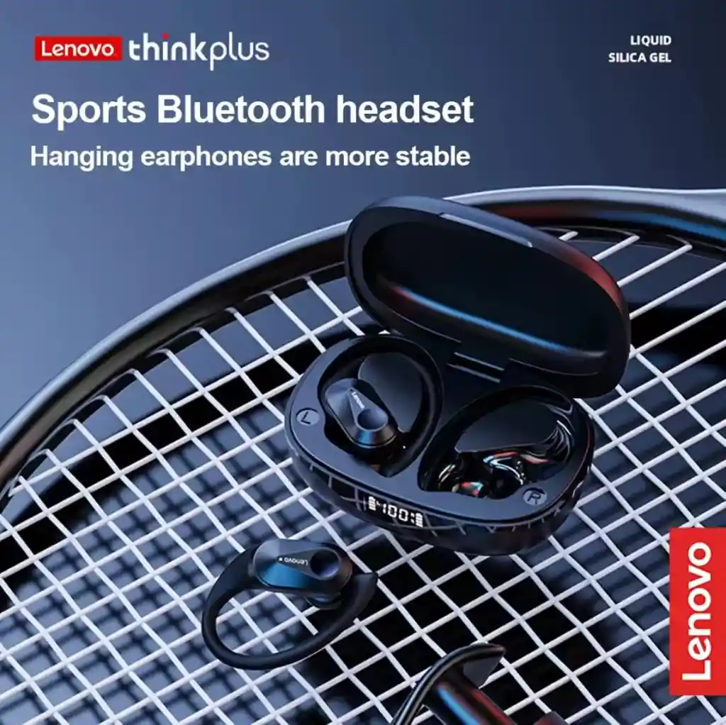 Audífonos Lenovo Lp75 Bluetooth Deportivos Con Ganchos – Negros