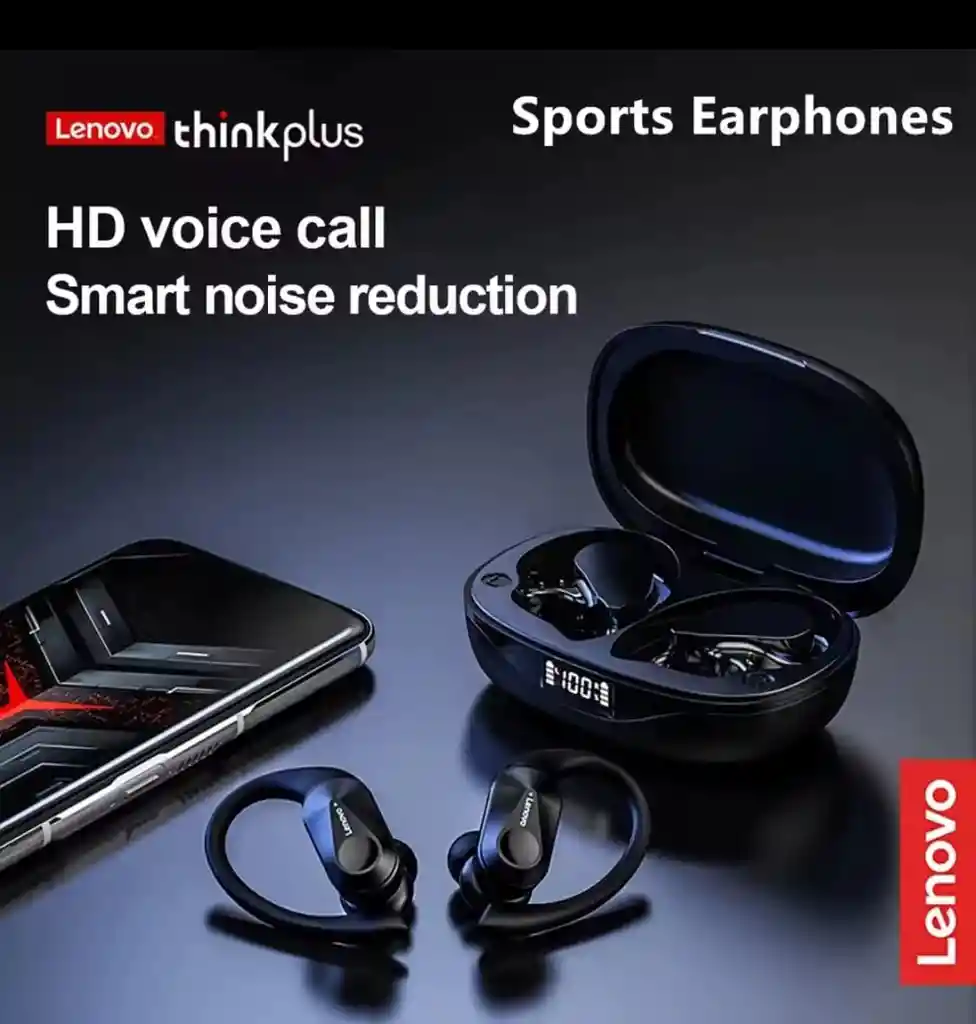 Audífonos Lenovo Lp75 Bluetooth Deportivos Con Ganchos – Blancos