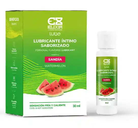 Lubricante Sandia Caliente Anal Vaginal Oral Comestible Saborizado Sexo Marca Premium Elixir Lub Sabor