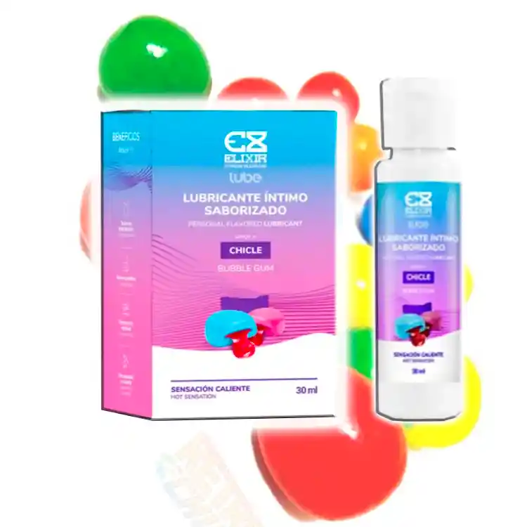 Lubricante Chicle Caliente Anal Vaginal Oral Comestible Saborizado Sexo Marca Premium Elixir Lub Sabor