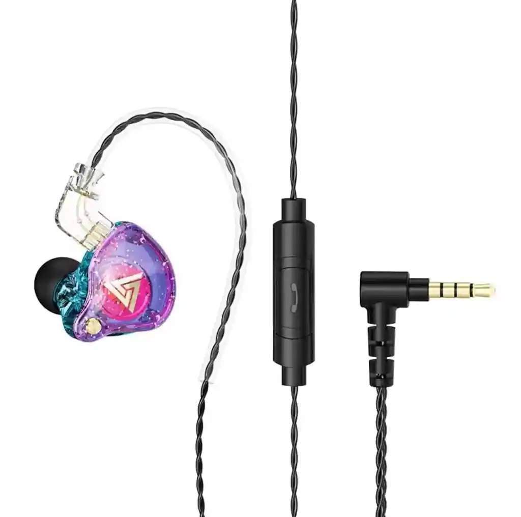 Audífonos Gamer Qkz Ak6 Pro Alámbricos Con Micrófono – Color Morado Galaxy
