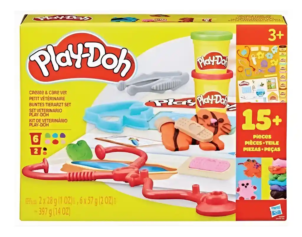 Juguete Play-doh Set Veterinario Crea Y Cuida Para Niños