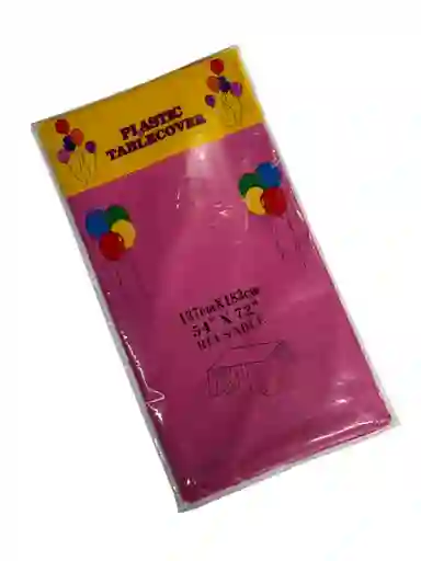 Mantel Tipo Tela Color Fucsia Impermeable De Plástico Rectangular Para Fiestas 137cm X 183cm