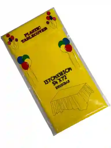 Mantel Tipo Tela Color Amarillo Impermeable De Plástico Rectangular Para Fiestas 137cm X 183cm