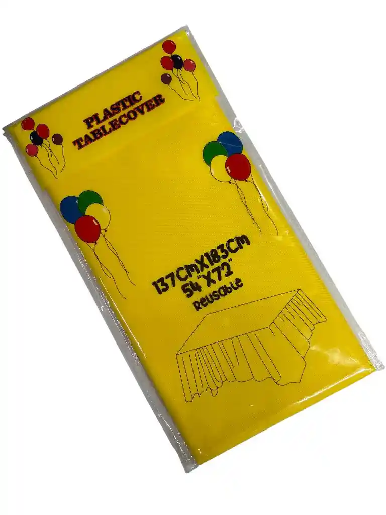 Mantel Tipo Tela Color Amarillo Impermeable De Plástico Rectangular Para Fiestas 137cm X 183cm