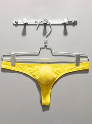 Tanga Lenceria Sexy Gay Masculino Hilo Lancería Erotica Hilo Dental Suspensorio Amarillo