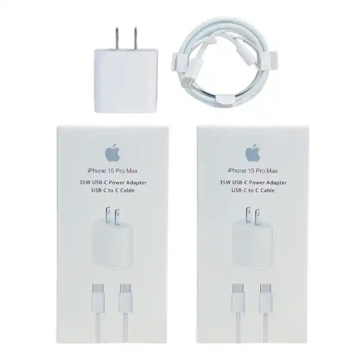 Combo Cargador Iphone 15 Pro Max Carga Rapida 35w Tipo C + Funda Case Diamante De Lujo Soporte Magsafe Iphone 15 Pro Max
