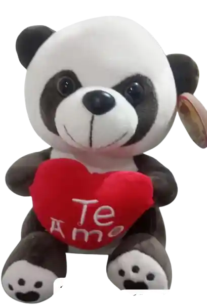 Oso Panda - Peluche Te Amo, 19 Cm.