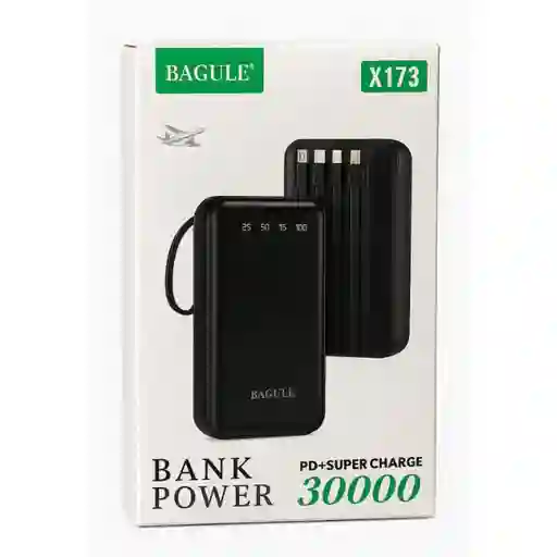 Power Bank Bagule X173 (30000 Mah) Con Pantalla Led Y 4 Cables Integrados