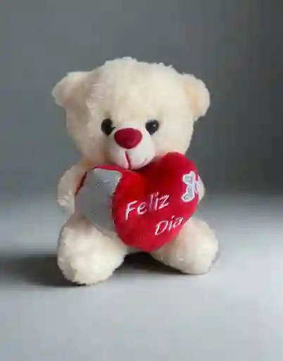 Peluche Oso Con Corazón De Feliz Dia