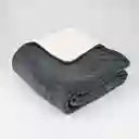 Cobija Expressions Flannel-sherpa Queen 200x220cm Gris Poliester