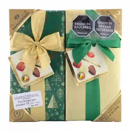 Delafaille Bombones De Chocolates Belgas Finos 2 Unidades 200 G C/u (7.05 Oz) Total 14.1 Oz (400g) Estuche Verde