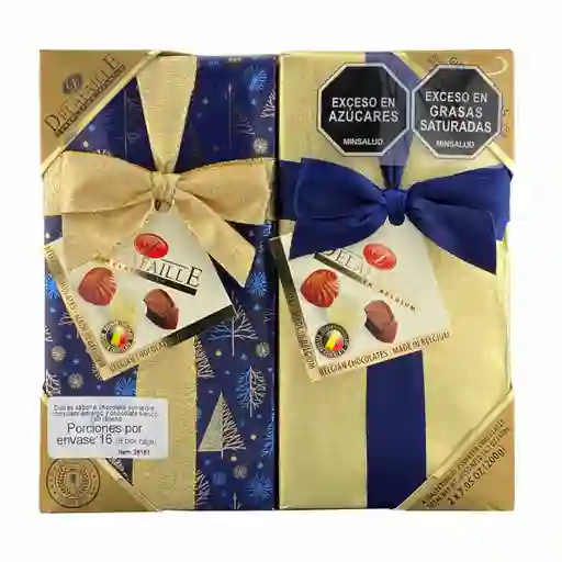 Delafaille Bombones De Chocolates Belgas Finos 2 Unidades 200 G C/u (7.05 Oz) Total 14.1 Oz (400g) Estuche Azul