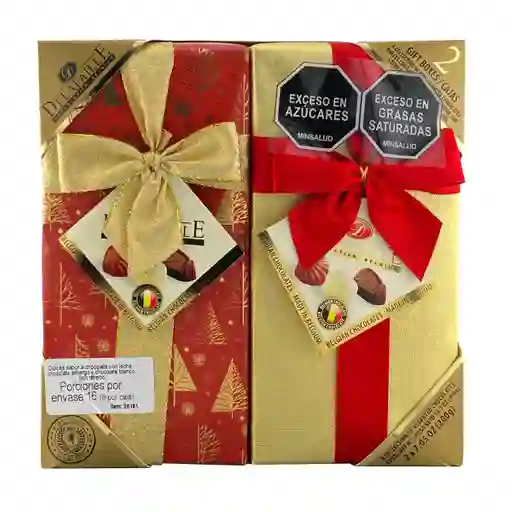 Delafaille Bombones De Chocolates Belgas Finos 2 Unidades 200 G C/u (7.05 Oz) Total 14.1 Oz (400g)